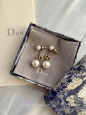 極美二手Dior Tribales CD 珍珠耳環 吊墜 耳釘 大小珍珠 耳環