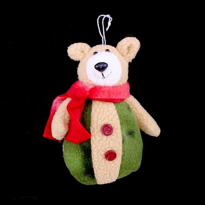 小熊掛飾吊飾禮物 紅綠圍巾小熊吊飾