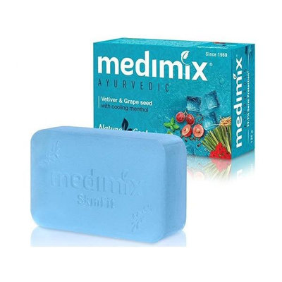 印度MEDIMIX 藍寶石沁涼美肌皂125g(岩蘭草&amp;葡萄籽)【小三美日】DS003249