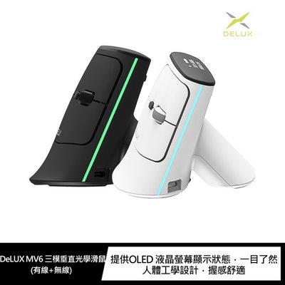 【妮可3C】DeLUX MV6 三模垂直光學滑鼠(有線+無線)