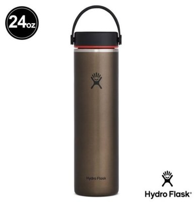 【Hydro Flask】贈水壺袋 曜石黑【24oz】710ml 寬口 58mm 輕量真空保溫鋼瓶 不鏽鋼瓶保溫水瓶水壺