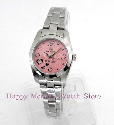 【幸福媽咪】網路購物、門市服務 PROKING 皇冠 日本星辰機芯 防水女錶 粉色 25mm 型號:4027