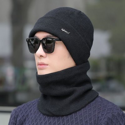 特賣-冬季男士加絨加厚針織套頭帽子男新款韓版保暖防風冬天圍脖騎車潮