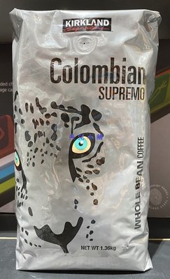 美兒小舖COSTCO好市多代購～KIRKLAND 哥倫比亞咖啡豆(1.36kg/包)可代磨成咖啡粉