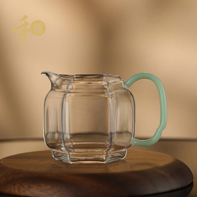 禾器新品 晶彩坤靈茶海 六方公杯 高硼硅玻璃公道杯分茶器
