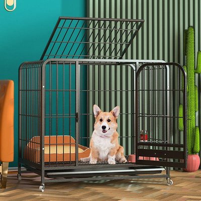 下殺-狗籠子小型犬泰迪室內家用帶廁所分離摺疊中大型犬加粗寵物狗籠子