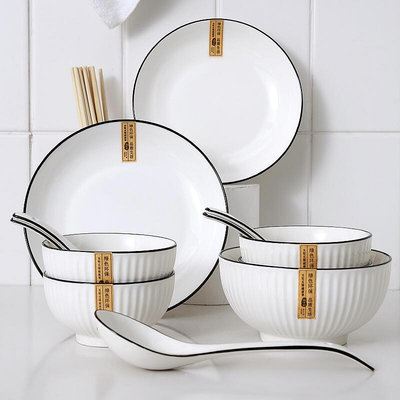 碗盤家用餐具套裝宿舍泡面用新款日式大號耐高溫單個陶瓷飯碗