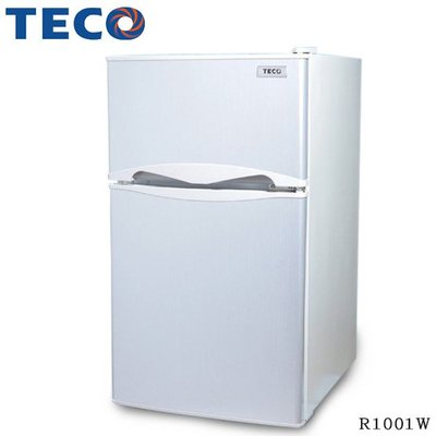 【綠電器】TECO東元 96公升一級雙門小冰箱 R1001W $6600 (不含安裝費)