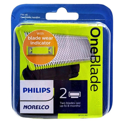 [4美國直購] Philips QP220 原廠替換刀片2入 適 Norelco OneBlade 刮鬍刀 臉部修容刀頭組 QP220/80