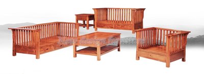 【N D Furniture】台南在地家具-柚木全實木現代設計款休閒抽屜沙發1+2+3+大茶几+小茶几(可拆買)SB