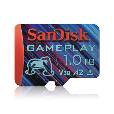 SanDisk GamePlay 1TB microSD A2 V30 U3 手機和掌上型遊戲記憶卡(SD-SQXAV-XN-1TB)
