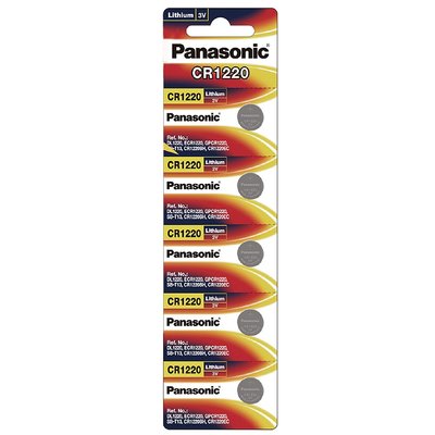 【國際牌Panasonic】5顆 排裝CR1220鋰電池3V鈕扣電池 單卡(公司貨)