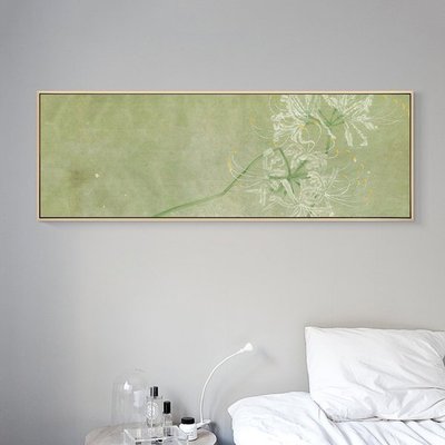 ART。DECO  原創新中式客廳臥室裝飾畫壁畫水墨國畫植物花卉石蒜芙蓉菖蒲