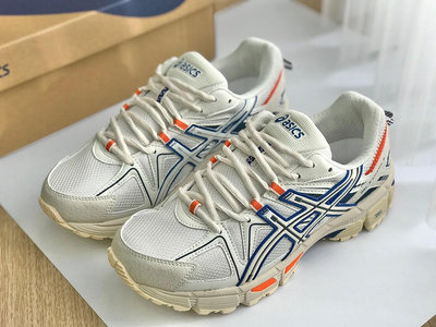 【實拍】ASICS 亞瑟士 GEL-KAHANA 8 米白藍 減震 耐磨 跑步鞋 越野跑鞋 男鞋