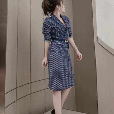 西裝套裙 #20259 立領束腰顯瘦 長窄裙(會員價1380)