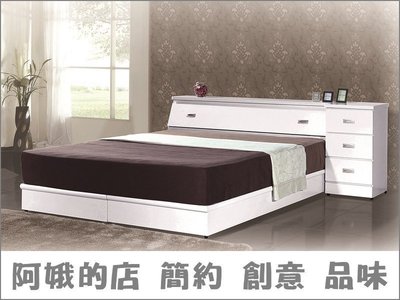 101A1-6 雪世界雙人白色2件式床組 (床頭箱+六分木心板床底)房間套組【阿娥的店】