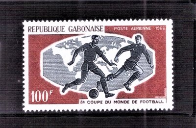 【珠璣園】R230H 非洲郵票 - 加彭 1966年 世足盃冠軍賽 航空新票 1全