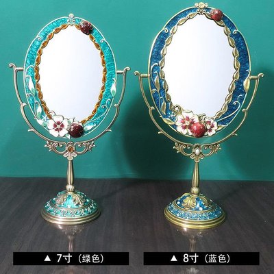 綠野仙蹤復古歐式單面臺式鏡子創意公主梳妝鏡高清桌面化妝鏡禮物