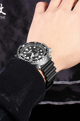 適用膠帶硅膠橡膠鮑魚帶 潛水罐頭 適配系列水鬼手錶22mm男