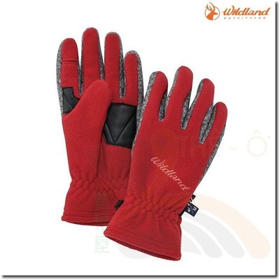 荒野 WILDLAND 中性防風保暖翻指手套 W2011-08紅色 保暖手套 防風/刷毛/保暖 喜樂屋戶外