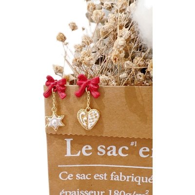 現貨熱銷-大牌潮款法國Les Nereides圣誕芭蕾胡桃夾子系列 星形愛心形耳環耳釘耳夾