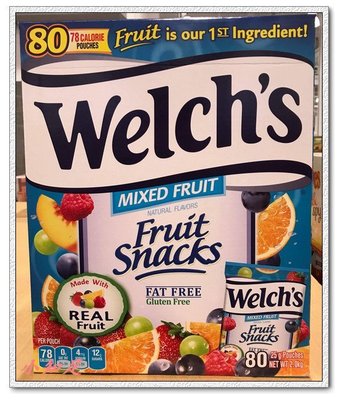 Φ小知足ΦCOSTCO代購 Welch's 果汁軟糖 草莓、覆盆莓、水蜜桃、柳橙、葡萄口味 2KG 全館合併運費