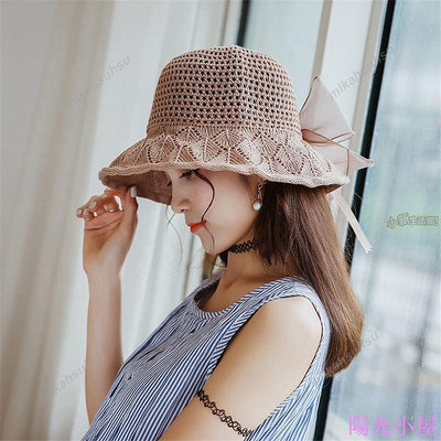 👒特惠👒帽子女草帽女女生帽子帽子大草帽防曬帽編織草帽夏天太陽帽百搭戶外遮陽草帽造型帽-陽光小屋