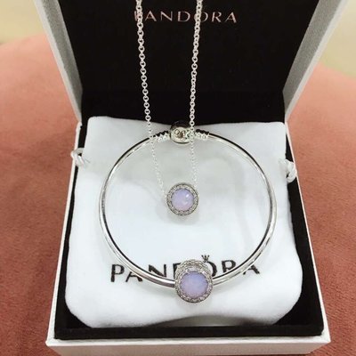 100原廠％Pandora潘朵拉女套裝項鏈S925純銀浪漫海洋之心項鏈手環情人禮物