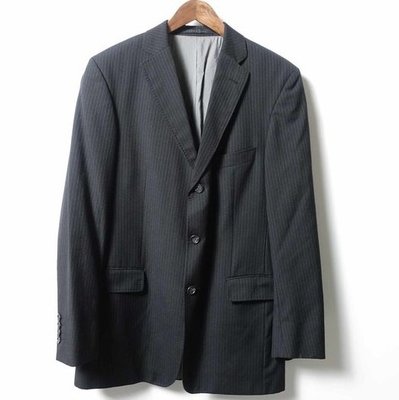瑞士西裝品牌 Strellson 黑色條紋 羊毛 西裝外套