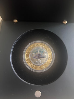【可議價】澳大利亞千禧年彩色鑲嵌紀念金幣（重14克.含金9.5克）【店主收藏】1861