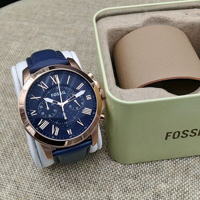 替換錶帶 現貨Fossil化石手錶皮帶三眼計時石英男錶FS5237FS5151FS4835