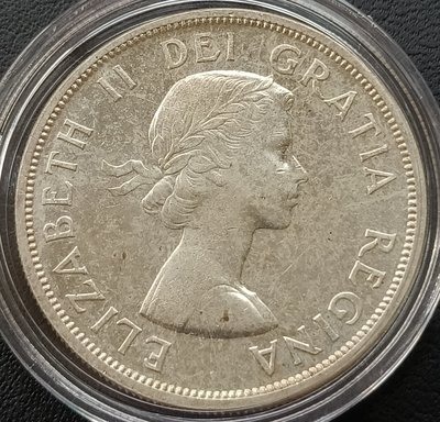 加拿大    伊利莎白二世     1958年     1元    銀幣(80%銀)   1882