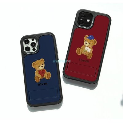 韓國手機殼Dparks 可以印字（韓文/英文） 小熊 ��放卡情侶手機殼��   iPhone 全機型+三星
