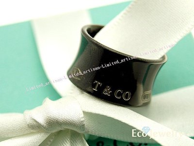 《Eco-Jewelry》【Tiffany&amp;Co】稀有款 1837超寬版黑鈦戒指~專櫃真品 美品