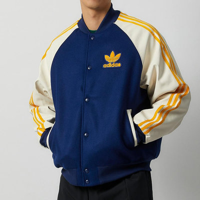 Adidas SST Varsity 男 藍白黃 運動 休閒 夾克 棒球外套 外套 IL2574