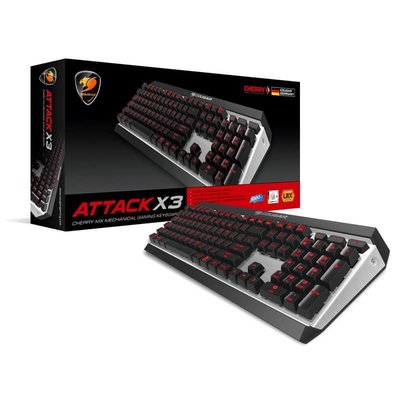 COUGAR 美洲獅 ATTACK X3 紅色背光 電競專用 機械式鍵盤 鋁板 茶軸紅光/美版(送中文鍵帽) 現貨一組