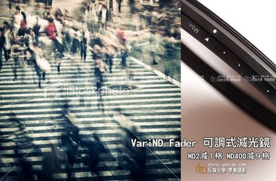 [享樂攝影] Vari ND Fader 72mm可調式減光鏡 送鏡頭蓋Nd8 ND400 參考Light Craft LCW 可變