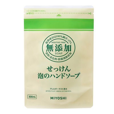 【易油網】日本MIYOSHI 泡沫洗手乳(綠) 補充包 300ml 嬰兒 敏感性皮膚 無添加 慕斯 泡沫