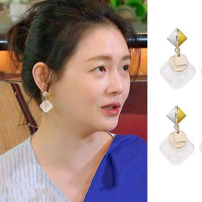 韓國飾品館&我們是真正的朋友徐熙媛大S同款耳環耳飾925銀針甜美個性大小方塊
