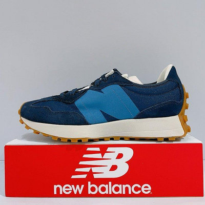 New Balance NB 327 男生 藍色 麂皮 皮革 焦糖底 D楦頭 運動 休閒鞋 MS327HL1