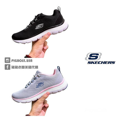 【豬豬老闆】SKECHERS FLEX APPEAL 5.0 輕量 運動 慢跑鞋 女 黑150201BKW 灰粉GYMT