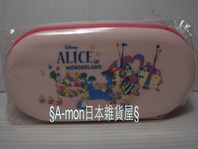 日本帶回來迪士尼愛麗絲夢遊仙境 alice造型～雙層微波餐盒 微波盒 便當盒 飯盒 附收納鬆緊帶~日本製