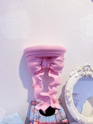 粉紅玫瑰精品屋~浪漫 蝴蝶結置物架花架壁飾~