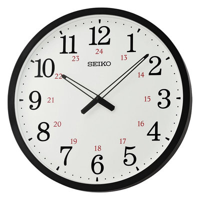 SEIKO CLOCK 精工辦公室商務風 24小時顯示指針式大直徑鐘面掛鐘 型號 QXA819K