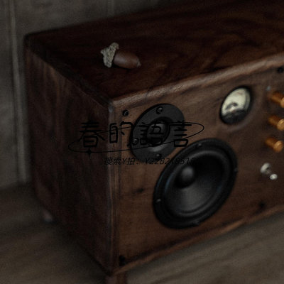 空箱體手工實木音箱重低音黑胡桃木質復古桌面HIFI音響