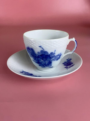 （二手）——海外回流瓷器 丹麥哥本哈根青花咖啡杯，手繪青花，碟子有磕介意 古玩 擺件 老物件【古雲】368