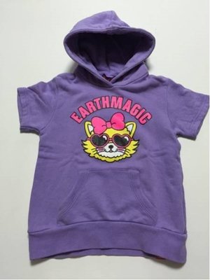 日本童裝 Earthmagic 紫色連帽上衣～140CM