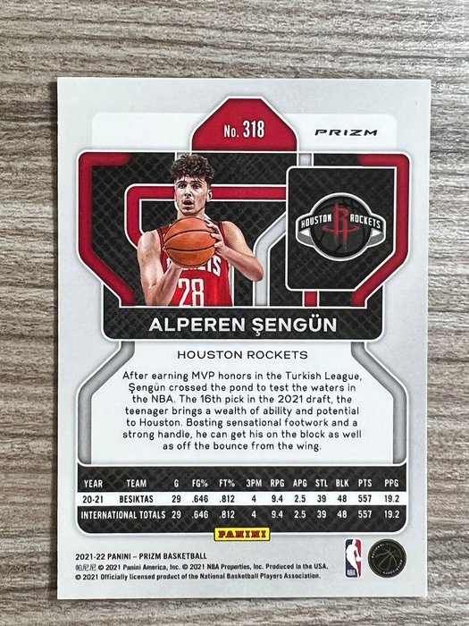 21-22 PANINI PRIZM Alperen Sengun 綠亮新人RC 573 | Yahoo奇摩拍賣