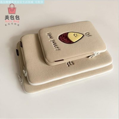 韓國ins小眾設計Secondmorning烤紅薯 檸檬刺繡iPad平板包 筆電內袋【LeLeJM】