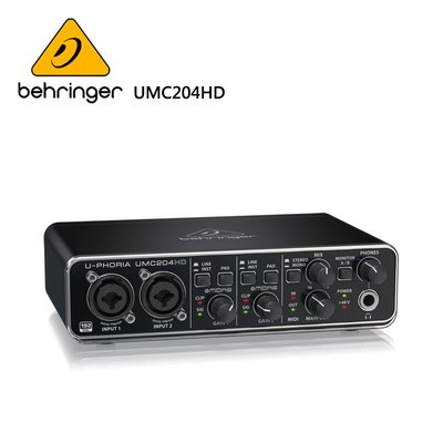 BEHRINGER UMC204HD 錄音介面 (帶Midas麥克風前置放大器 2x4、24位/ USB)